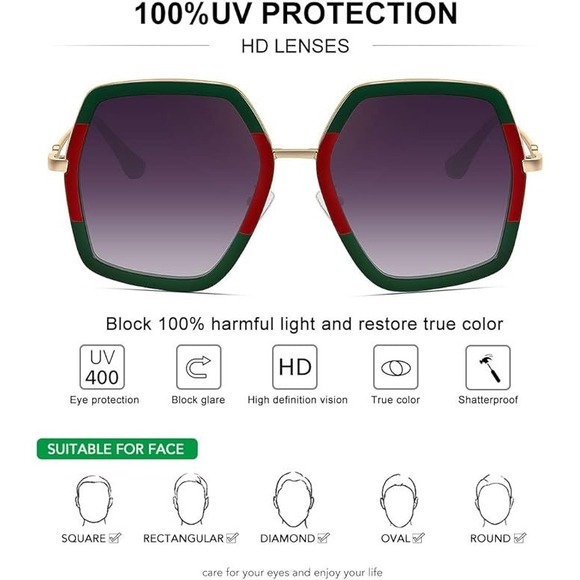 Oversized Sunglasses Women Trendy Fashion Shades UV Protection Designer Style - Picture 5 of 6